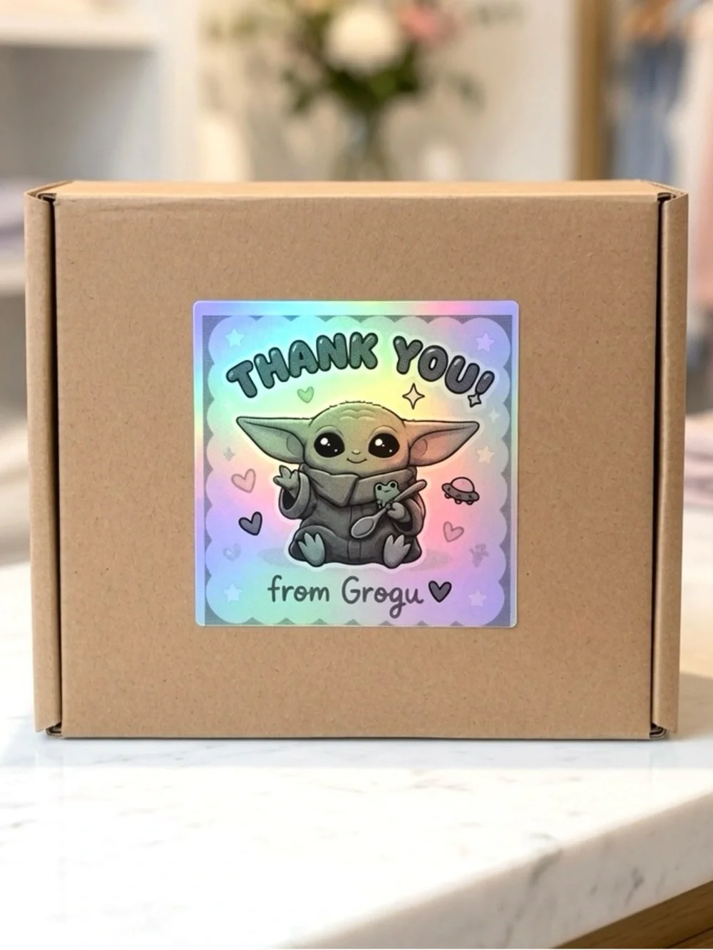 Grogu Stickers 2”x2”-100ct.